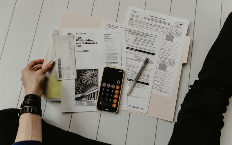 Financial documents and research. Decorative.